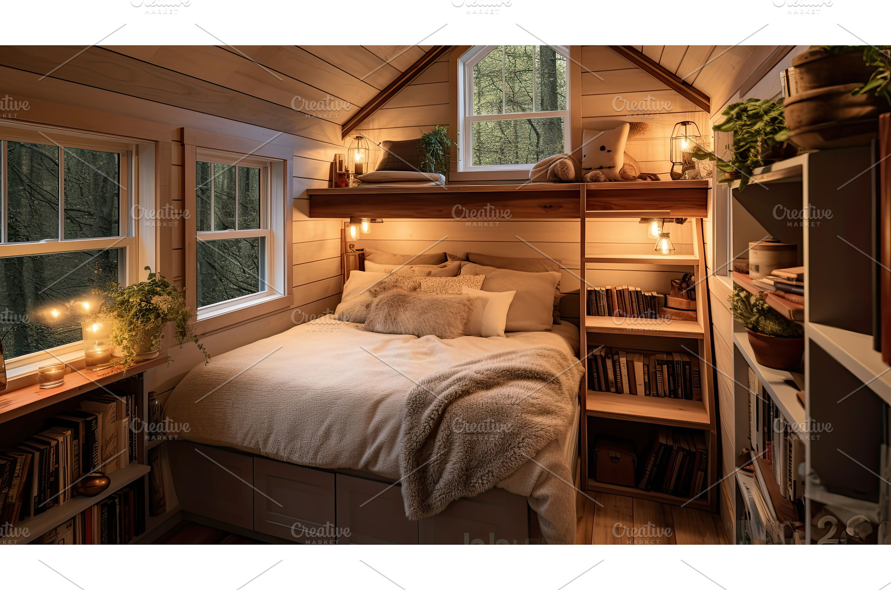 modern tiny home interior ai, an Architecture Photo by pikepicture