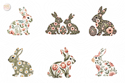 Floral Easter Bunny PNG Clipart., an Illustration by KennedyStudio (Thumbnail 3 of 5)