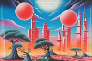 Retro Surrealism Landscape Creator, an Object Graphic by Freezerondigital (Thumbnail 14 of 21)