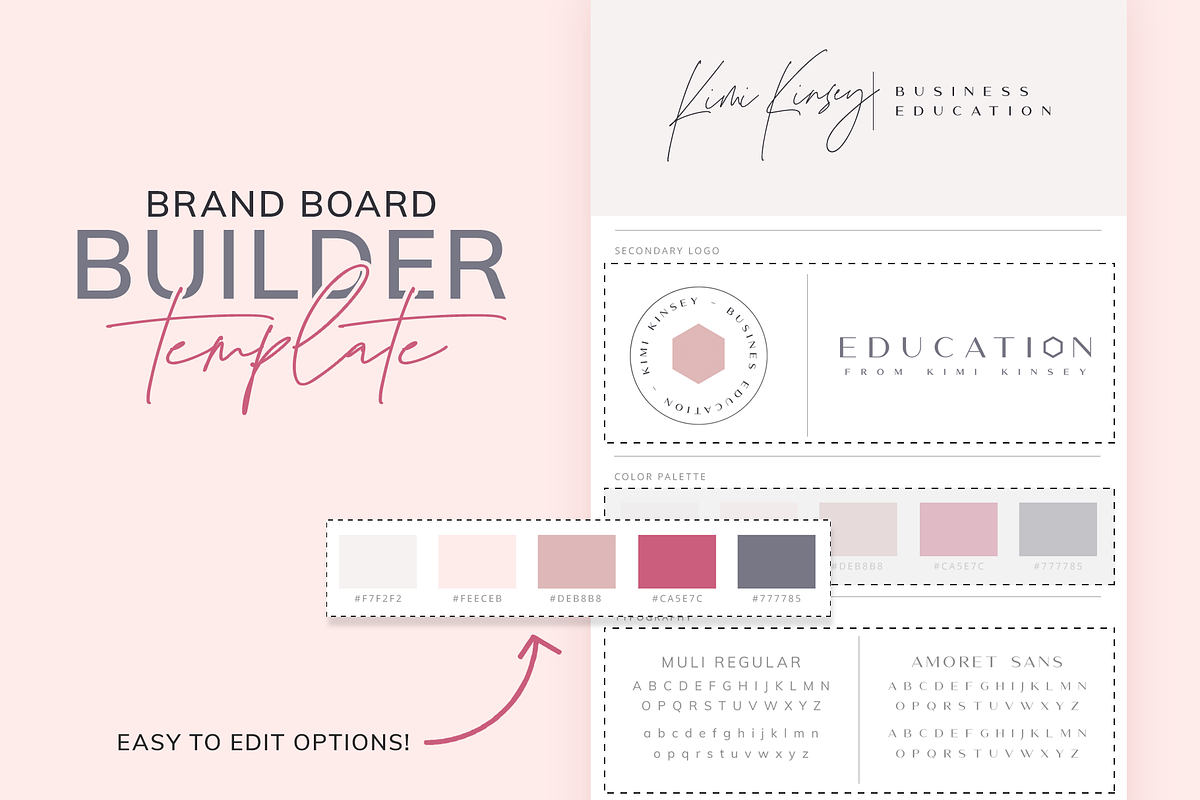 Brand Board Builder Template, a Presentation Template by Kimi Kinsey (Photo 1 of 4)