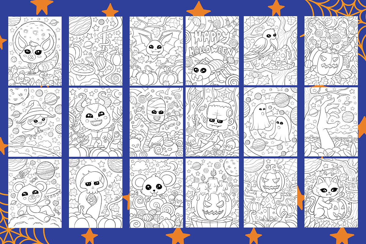 Halloween Coloring Book, a Seasonal Illustration by Line Store (Photo 4 of 4)