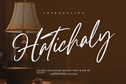 Hatichaly Classy Signature Brush Fon, a Script Font by RantautypeStudio (Thumbnail 1 of 17)