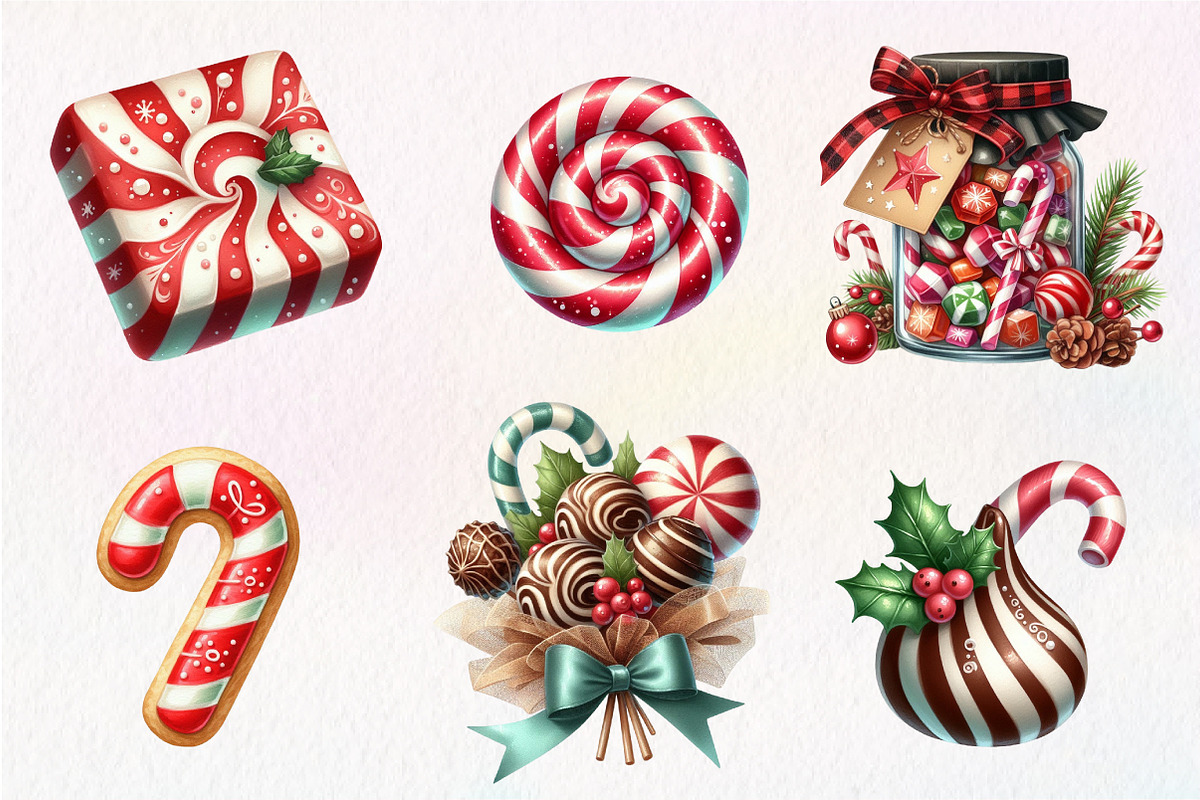 Christmas Candy Sublimation Clipart, an Illustration by CreationArt (Photo 3 of 5)