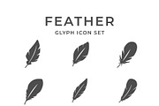 Set line icons of feather, a Solid Icon by motorama (Thumbnail 1 of 2)
