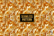 Gold Daisy Flowers Seamless Patterns, a Pattern Graphic by Creative Store (Thumbnail 3 of 5)