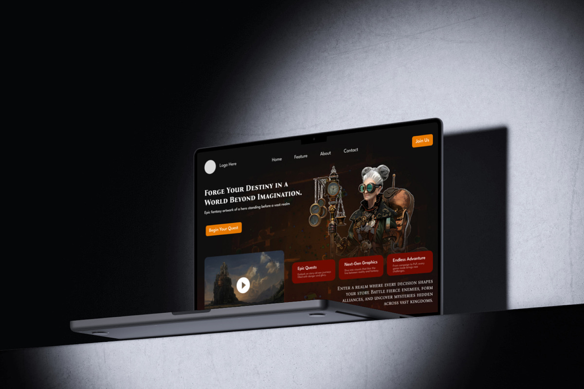 RPG Game Website Template preview 2