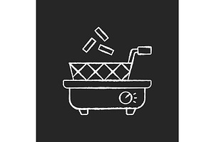 Deep Fryer Chalk White Icon