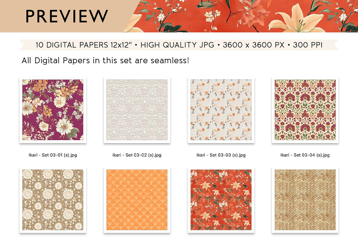 Seamless Boho Textures & Patterns, a Pattern Graphic by Maishop (Photo 4 of 4)