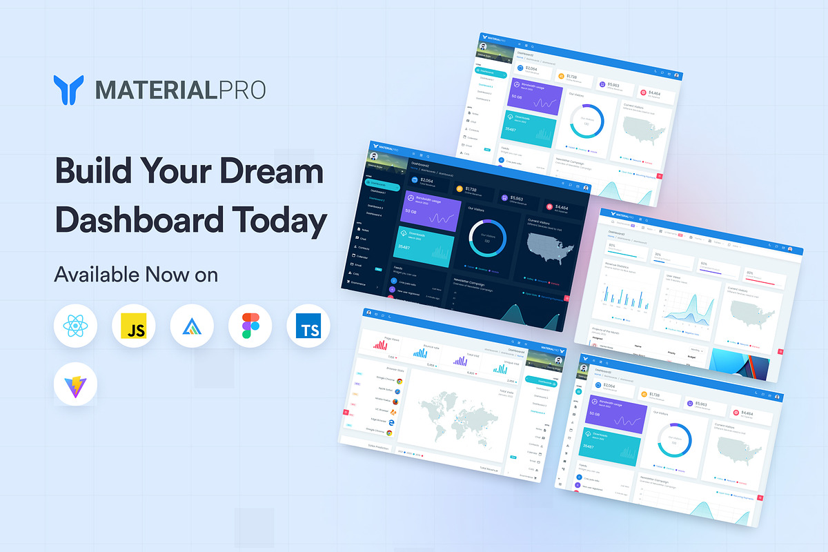 MaterialPro React Redux Admin preview 2