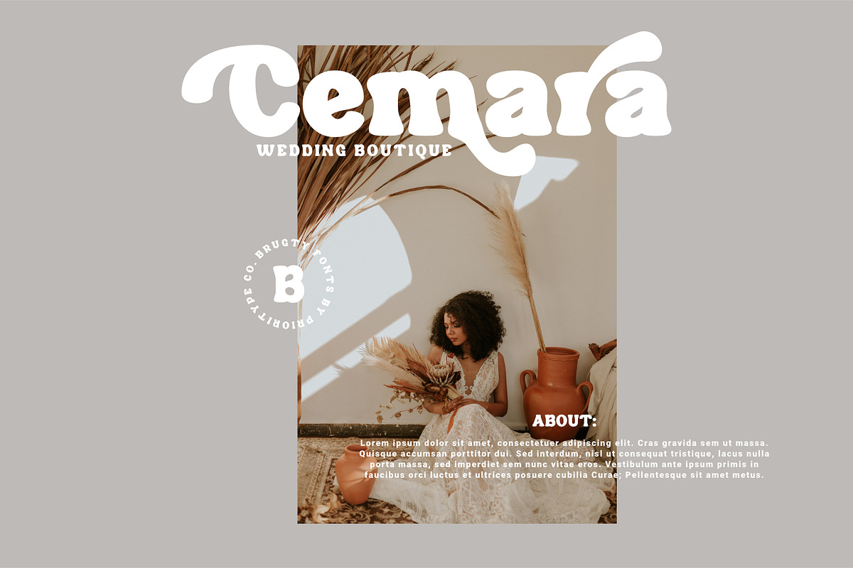 Brugty - Thick Display Fonts, a Serif Font by Prioritype Co (Photo 4 of 15)