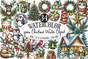 Green Christmas Winter Clipart, an Illustration by Designking (Thumbnail 1 of 5)