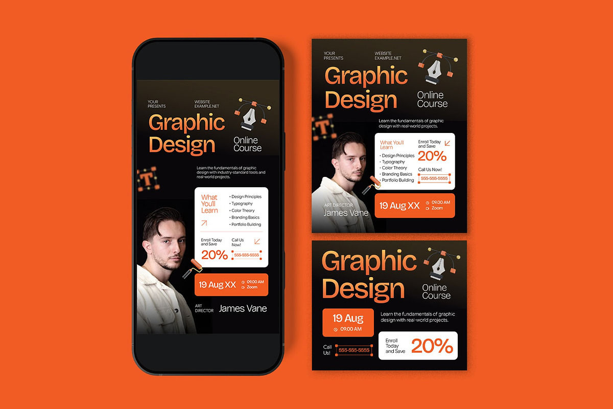 Online Course Flyer, a Flyer Template by graphicook (Photo 3 of 3)