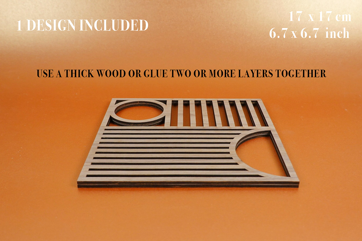 Trivet Bauhaus2 File for Laser Cut., an Object Graphic by MaramadeLaser (Photo 3 of 5)