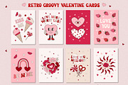 Retro Groovy Valentines Day clipart, an Illustration by Cozy pattern shop (Thumbnail 6 of 9)