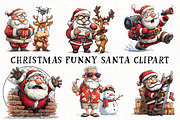 Christmas Funny Santa Clipart, an Illustration by OK Design (Thumbnail 2 of 6)