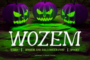 Wozem - Halloween Horror Font, a Serif Font by Iqsiart Studio (Thumbnail 1 of 7)