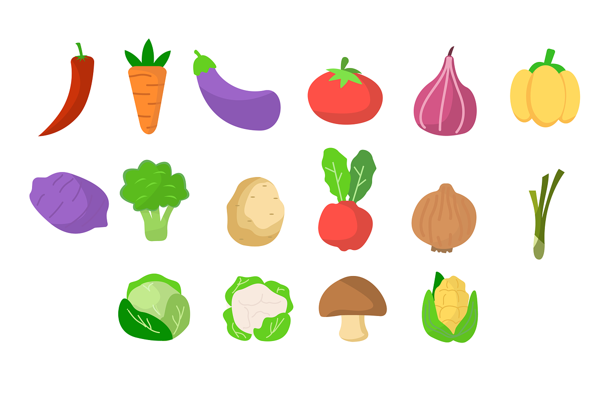Fresh Vegetable Element Set, a Food Illustration by Artnivora.Std (Photo 3 of 3)