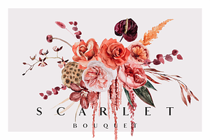 Scarlet Bouquet - Watercolor Set