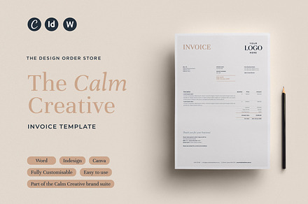 The CC - Invoice Template, a Stationery Template by The Design Order Store