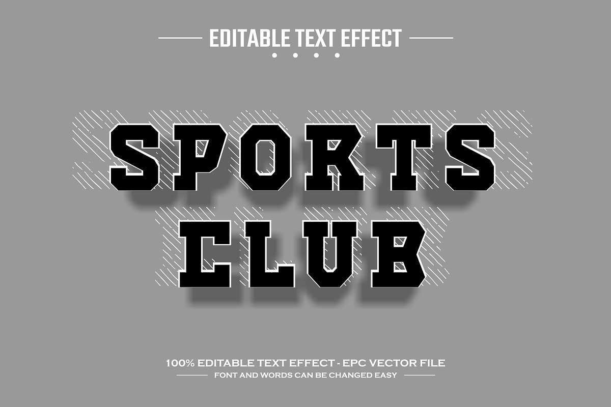 Sports club 3D editable text effect, a Layer Style Add-On by nicemorning (Photo 1 of 3)