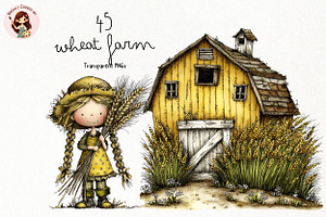 Whimsical Wheat Farm PNG, a Seasonal Illustration by Nicolle's Colorful Art