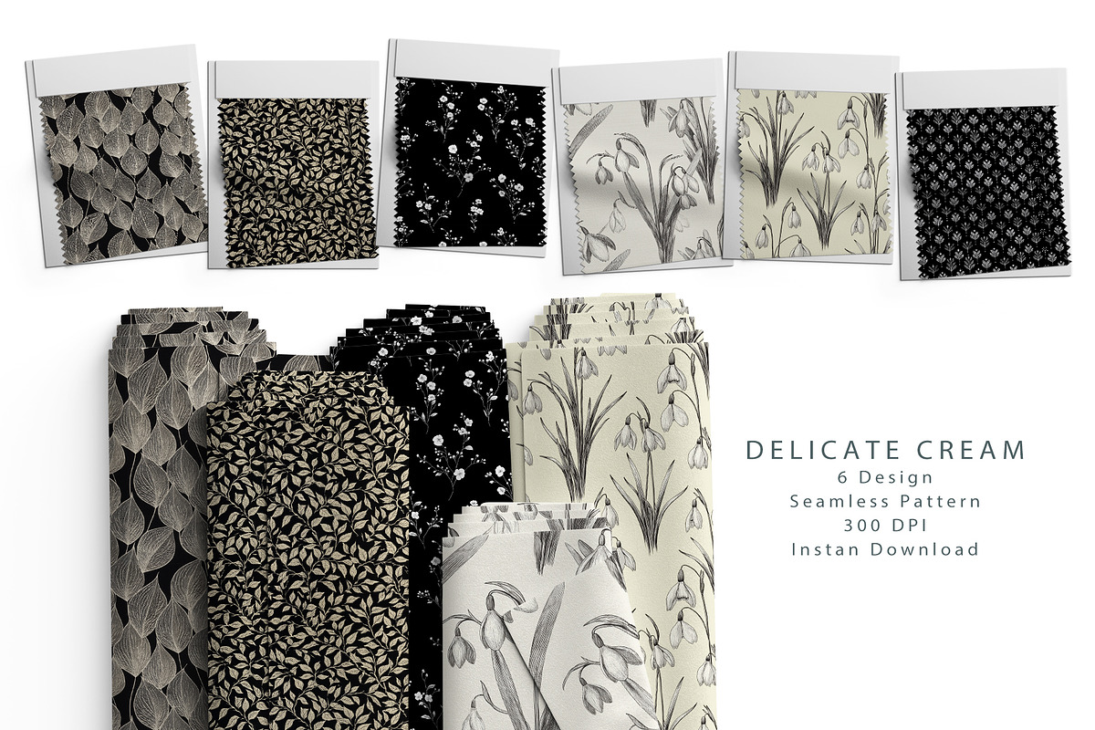 6 Seamless Pattern: Delicate Cream, a Pattern Graphic by StudioCitra (Photo 1 of 10)
