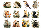 Watercolor Forest Animals Clipart, an Illustration by DreamArtGraphic (Thumbnail 4 of 4)