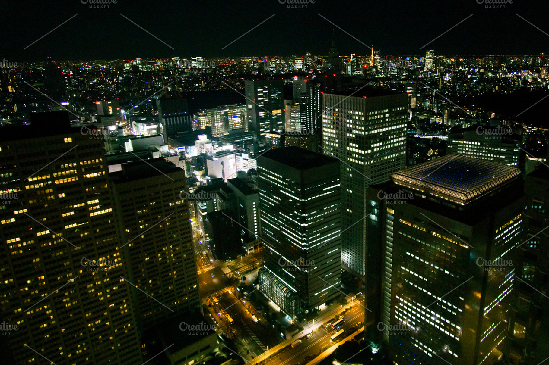 Tokyo cityscape by night containing tokyo, japan, and night, an Architecture Photo by JD Creative