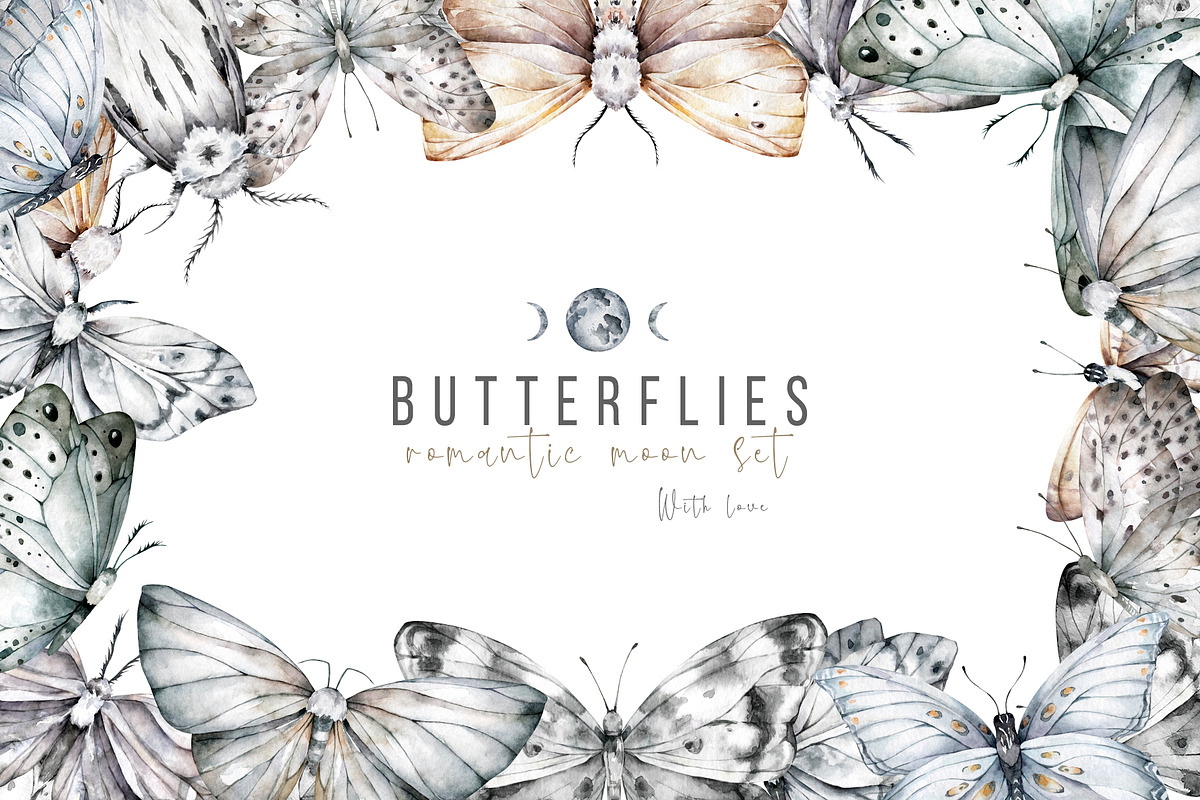 Watercolor butterflies Romantic set, an Animal Illustration by Ann Art Houze (Photo 4 of 8)