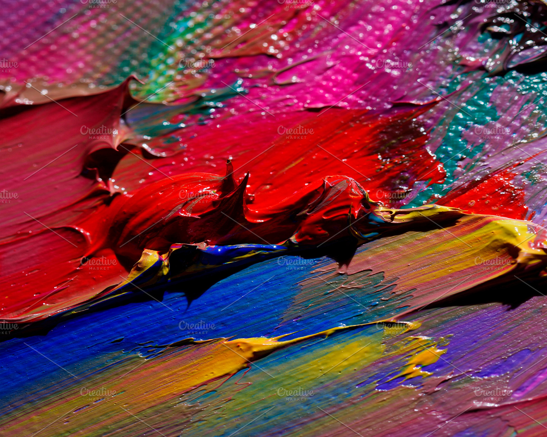 Thick palette knife brushstrokes with vibrant color palette, an Abstract Photo by DanFLCreativo