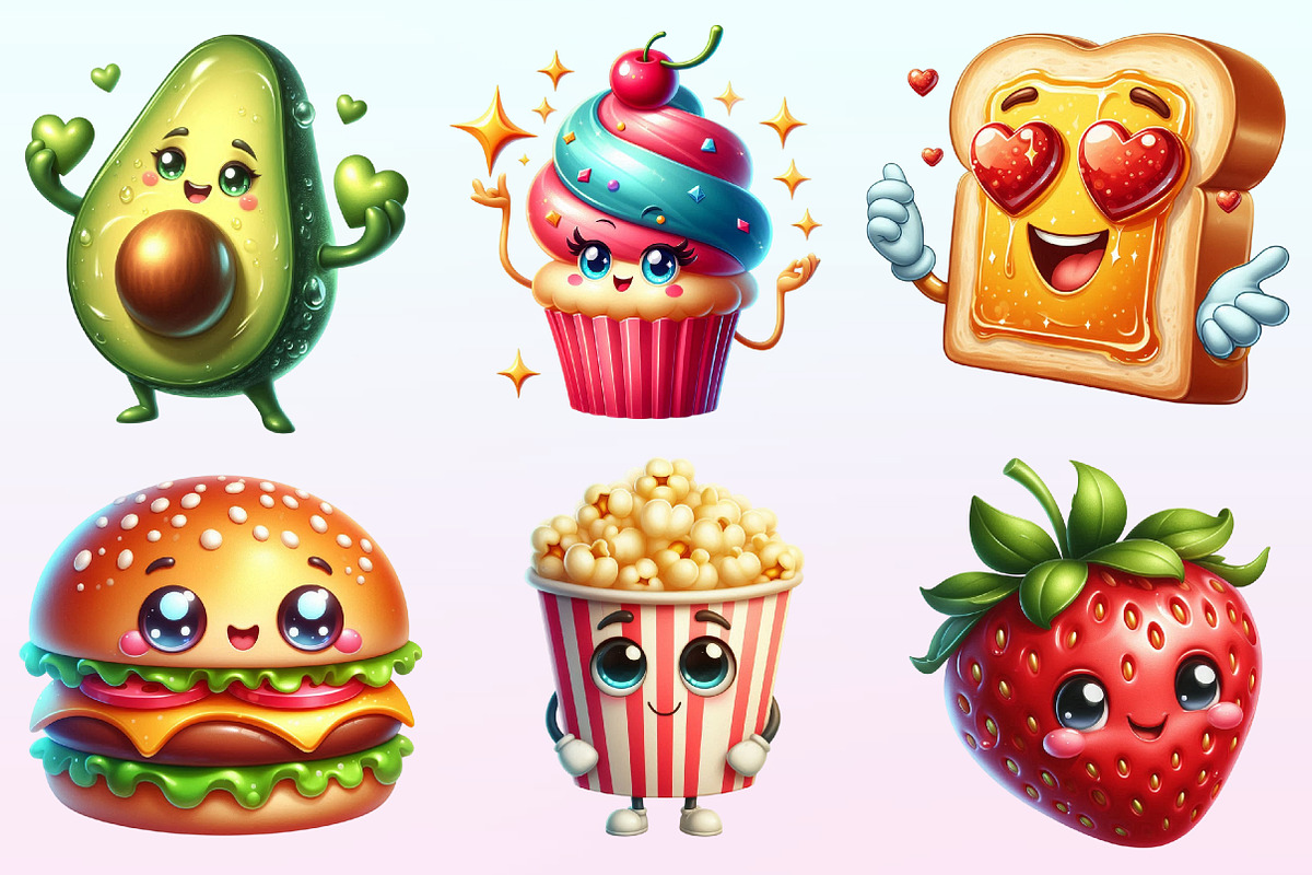 Watercolor Food Character Clipart, a Graphic by CitraGraphics (Photo 2 of 4)