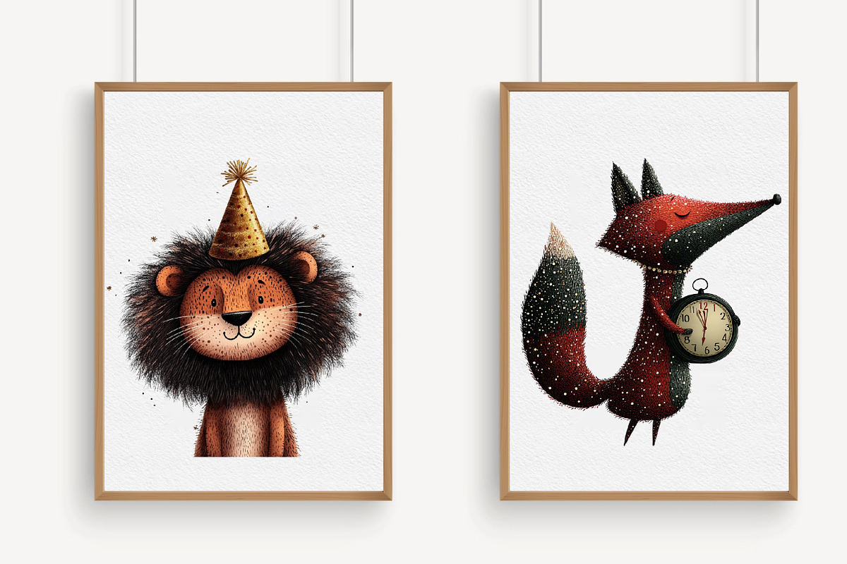 Whimsical New Year Party Animals Cli, an Illustration by Libby Wishes (Photo 5 of 7)