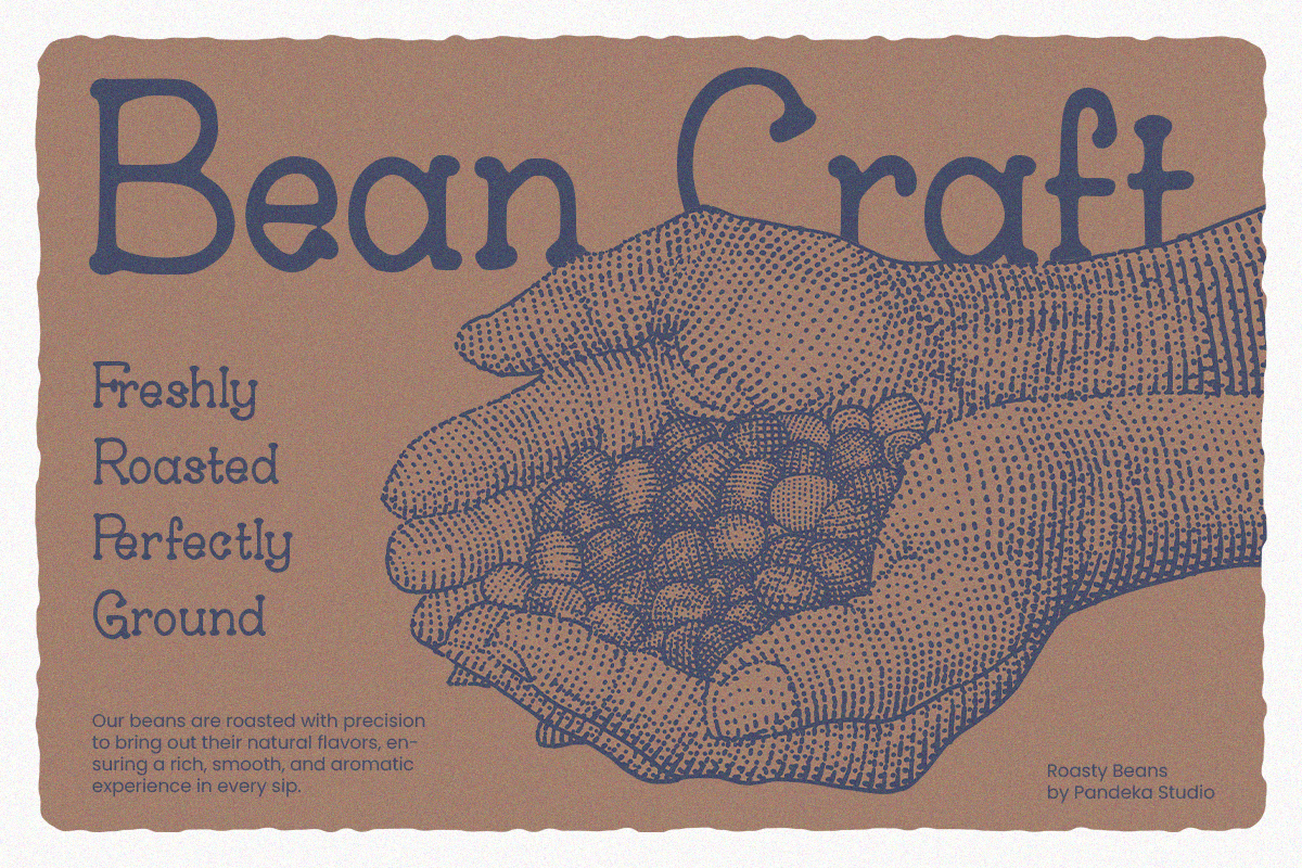 Roasty Beans - Classic Serif Vintage, a Serif Font by Pandeka Studio (Photo 4 of 9)