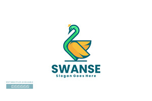 Swan Simple Mascot Logo, a Branding & Logo Template by ivan_artnivora