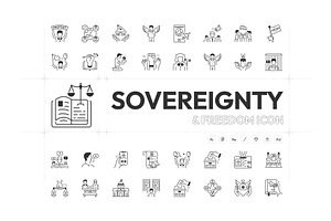 Sovereignty and Freedom Icons, an Outline Icon by Prosymbols