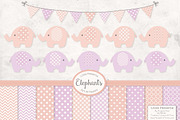 Girls Pastel Elephants and Patterns, an Illustration by Amanda Ilkov (Thumbnail 1 of 3)