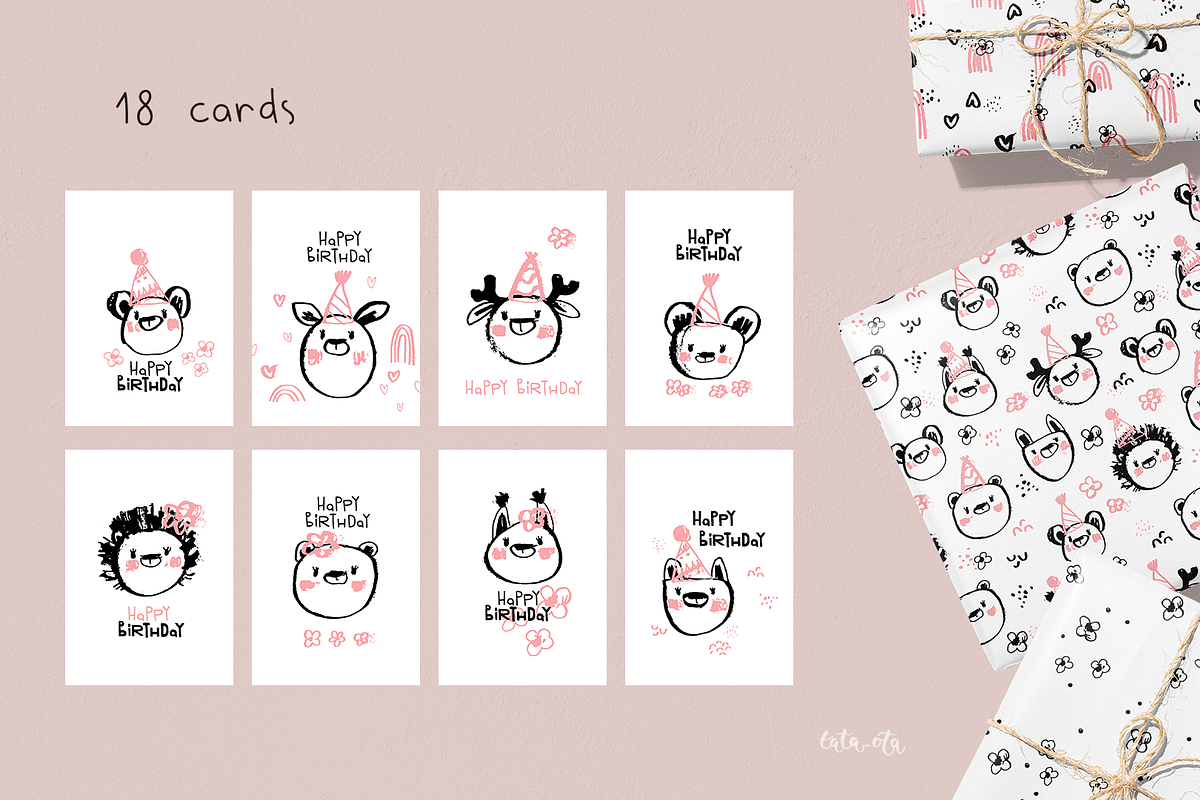 Forest animals. Clipart & patterns, an Animal Illustration by tata_ota (Photo 10 of 11)