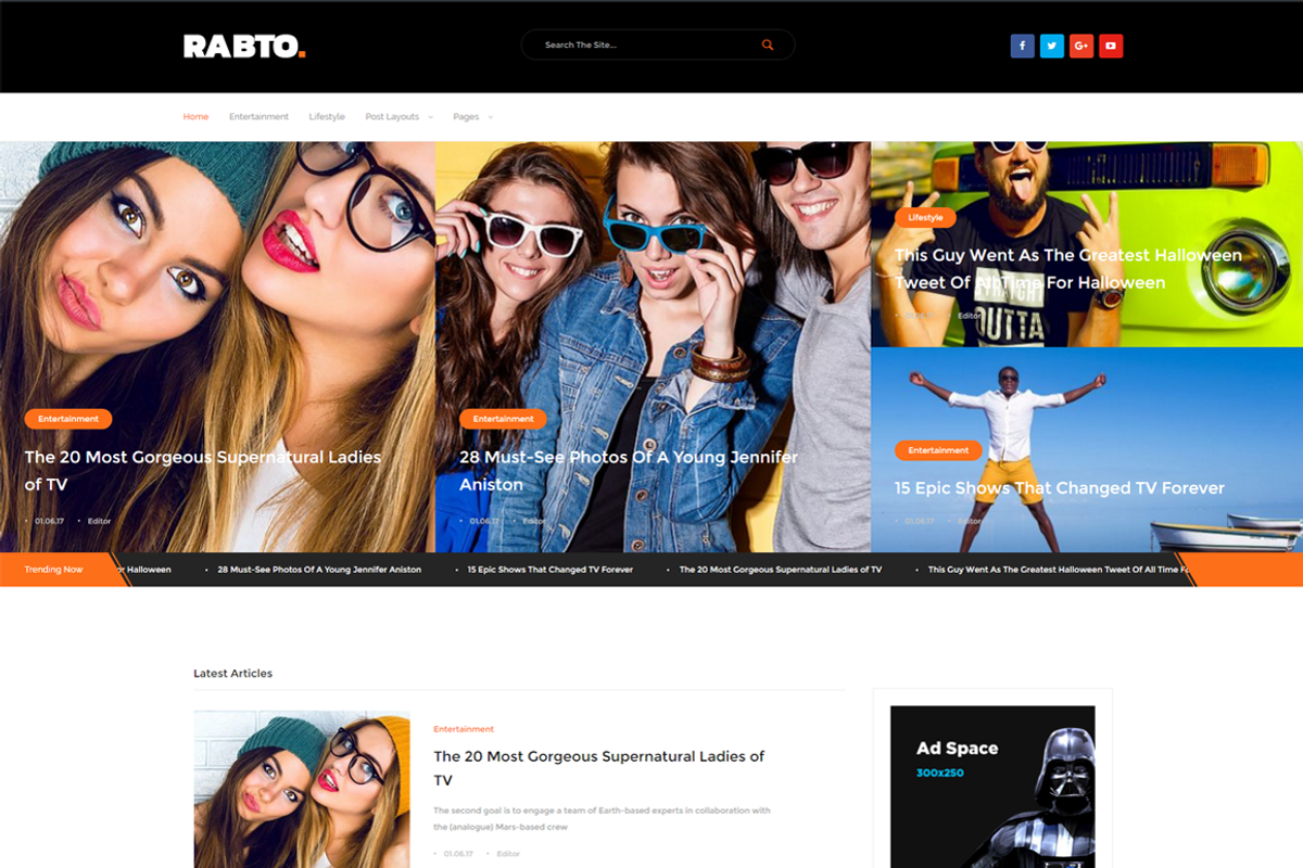 Rabto - Magazine And Blog Theme, a WordPress Template by ThemeStop