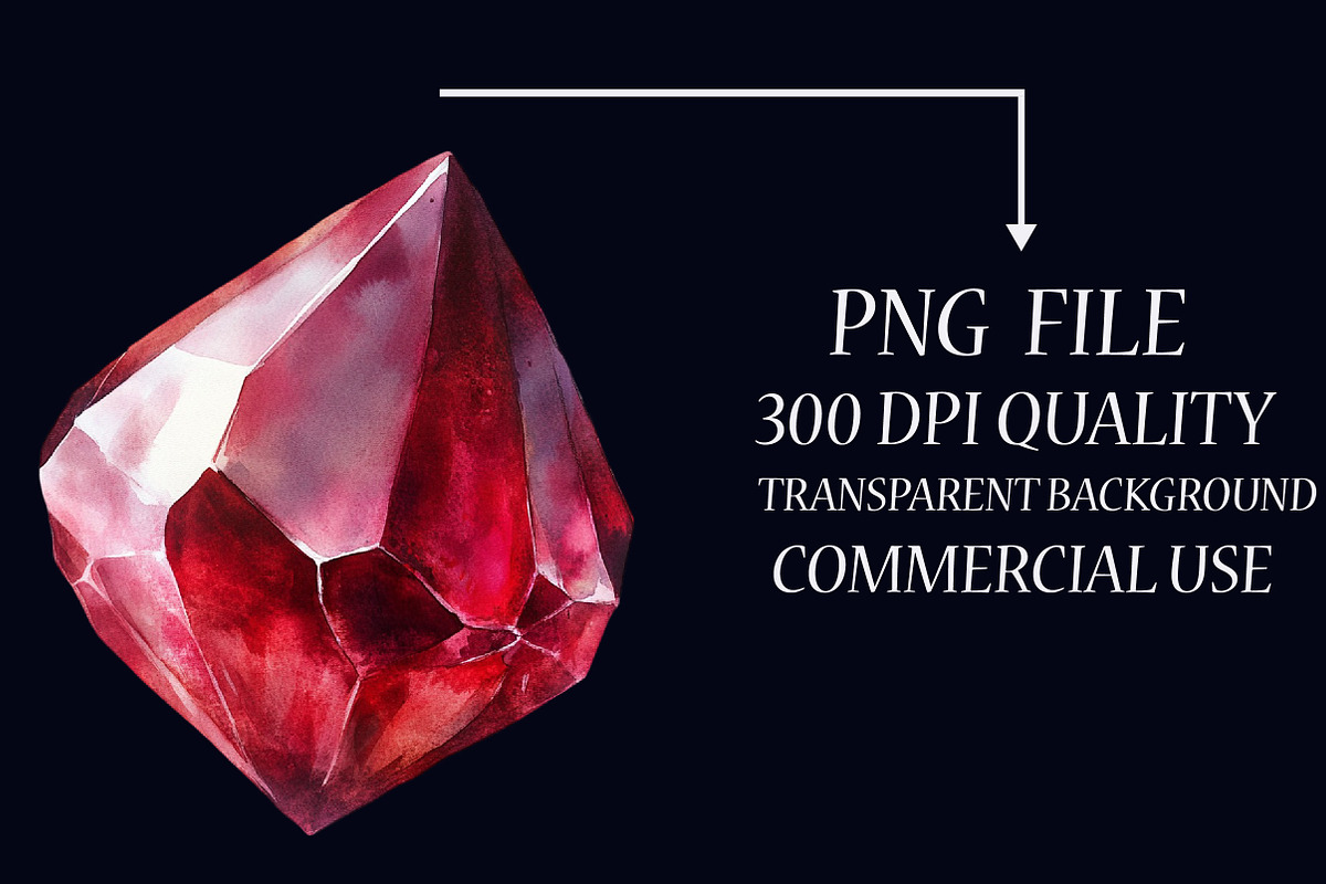 Burgundy Crystals and Gems Clipart, an Illustration by Libby Wishes (Photo 4 of 7)