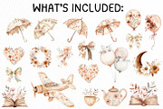 Boho Floral Rainbow Clipart, an Illustration by PassionPNGcreation (Thumbnail 3 of 12)