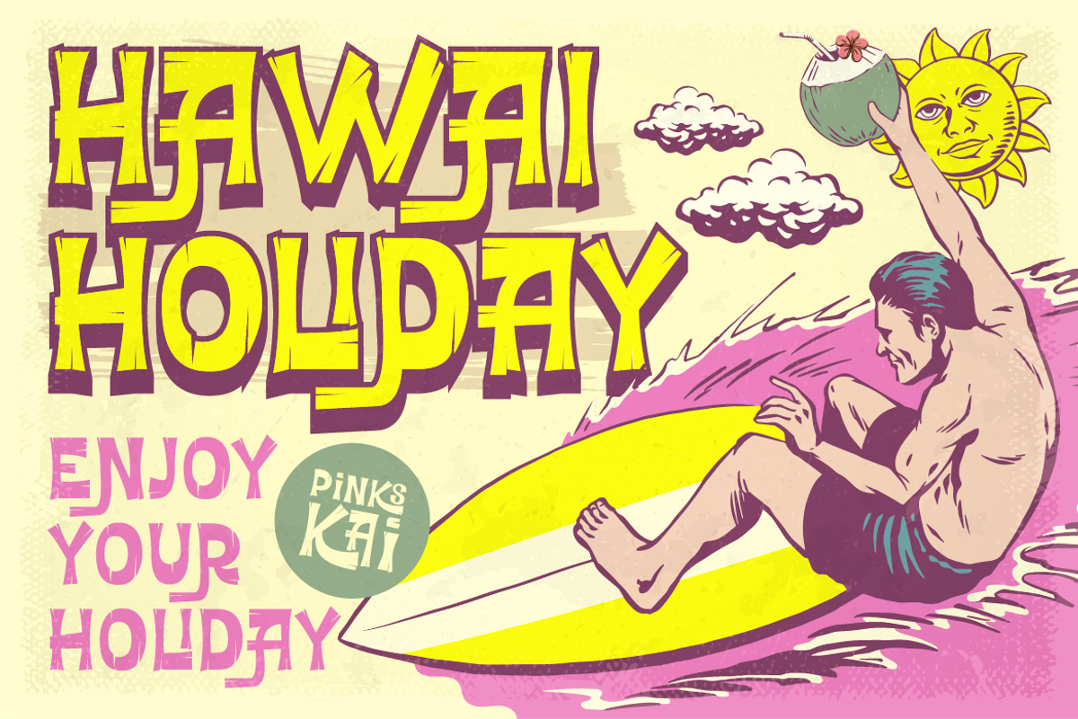 Ricopalm - Hawaiian Display Font, a Sans Serif Font by Artisan Themes (Photo 5 of 12)