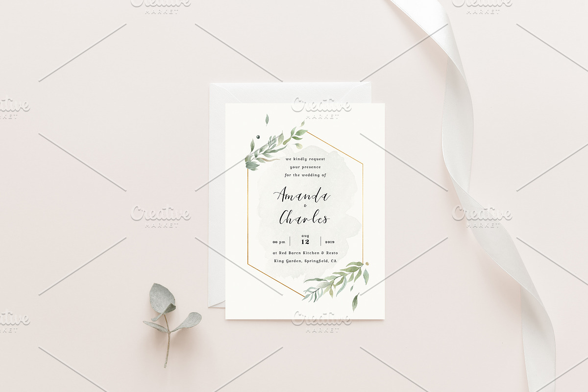 Elegant Wedding Card Mockups, an Invitation Template by Kate Roubin (Photo 8 of 11)