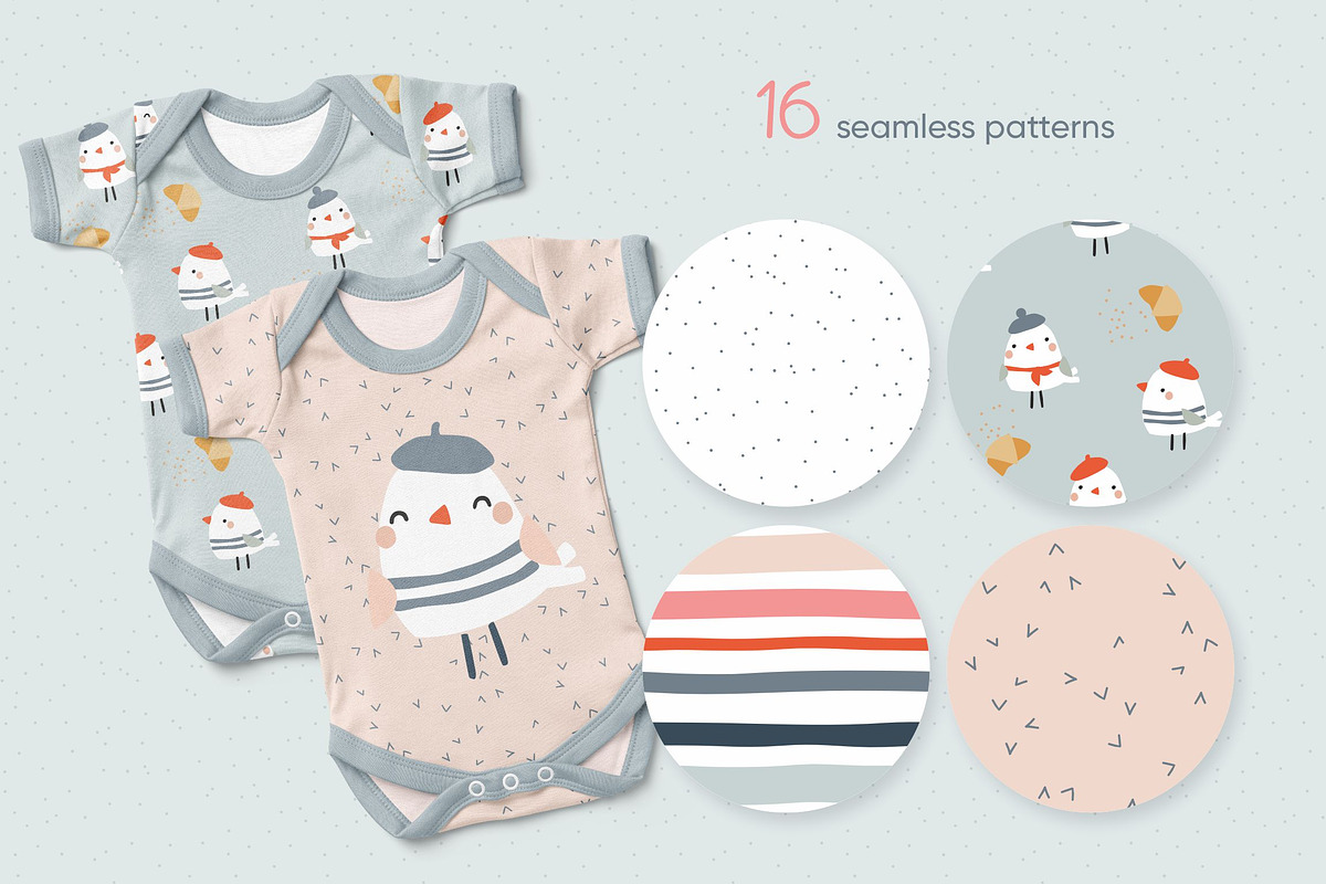 Bonjour graphic collection, a Pattern Graphic by SurfaceStories (Photo 3 of 8)