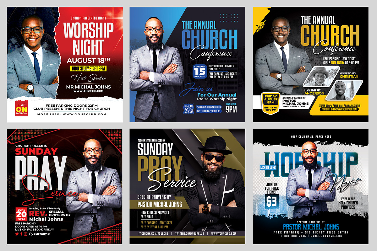 New-200 Church Flyers Bundle, a Flyer Template by AfzaalGraphics (Photo 3 of 41)