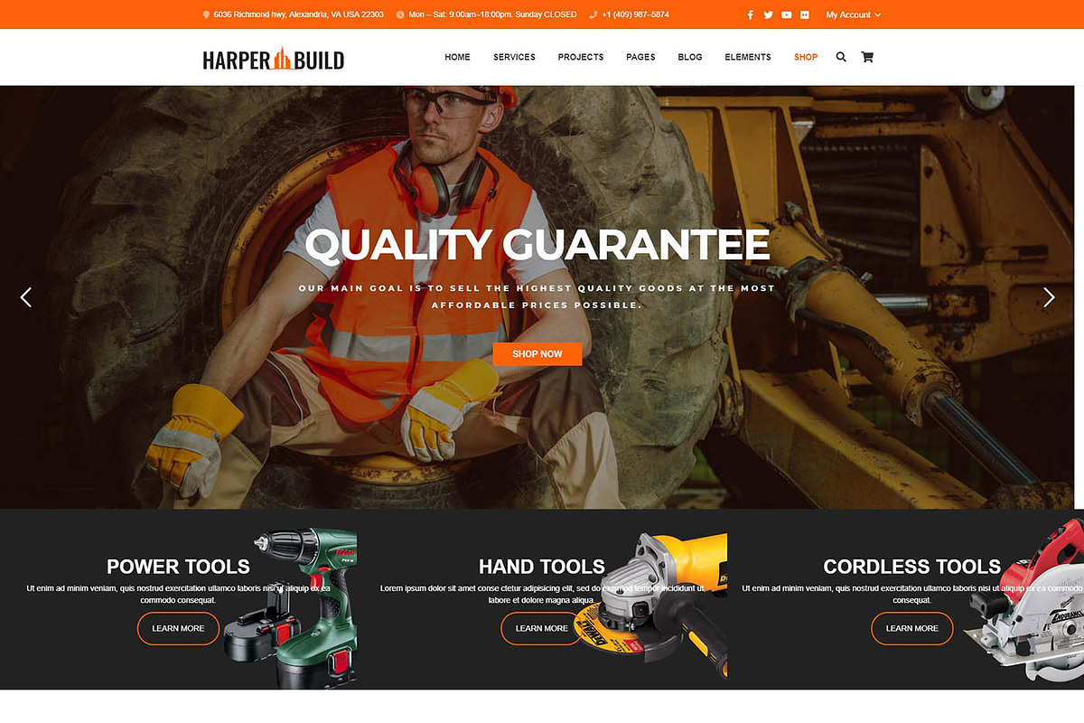 Harper – Construction & Business, a WordPress Template by Cherry Wordpress Theme (Photo 9 of 9)