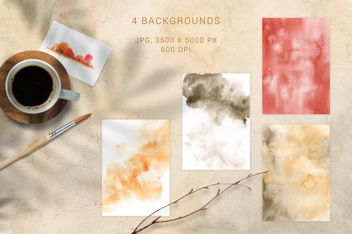 Watercolor abstract landscape bundle, a Seasonal Illustration by LeriaArt watercolor (Photo 4 of 23)