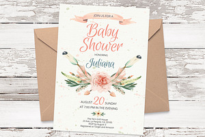 Arrows watercolor invite template 20
