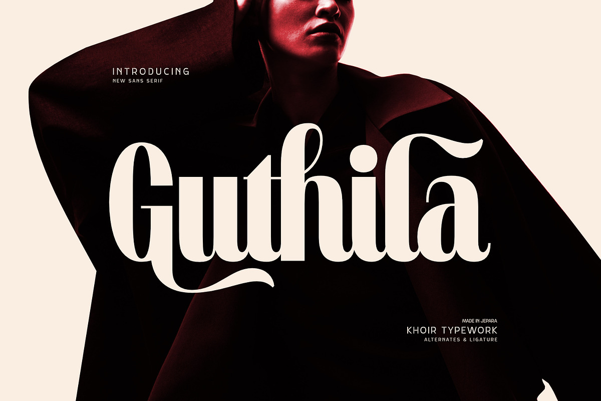 Guthila - Chic & Elgant Font, a Sans Serif Font by Khoir (Photo 1 of 10)