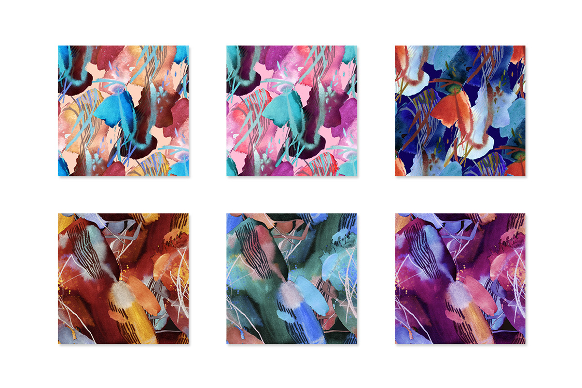 Abstract Watercolor Patterns Set, a Pattern Graphic by GALAKAM (Photo 2 of 15)