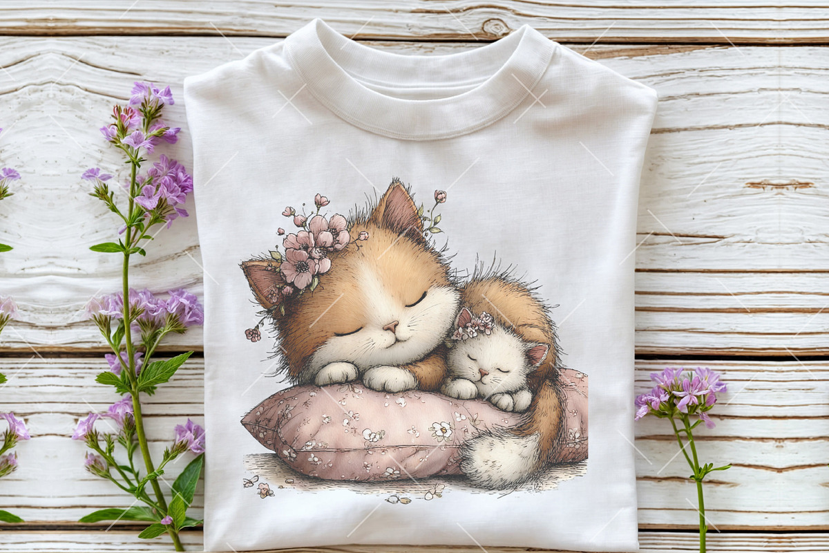 Whimsical Mother's Day Cat Clipart, an Illustration by OK Design (Photo 6 of 6)